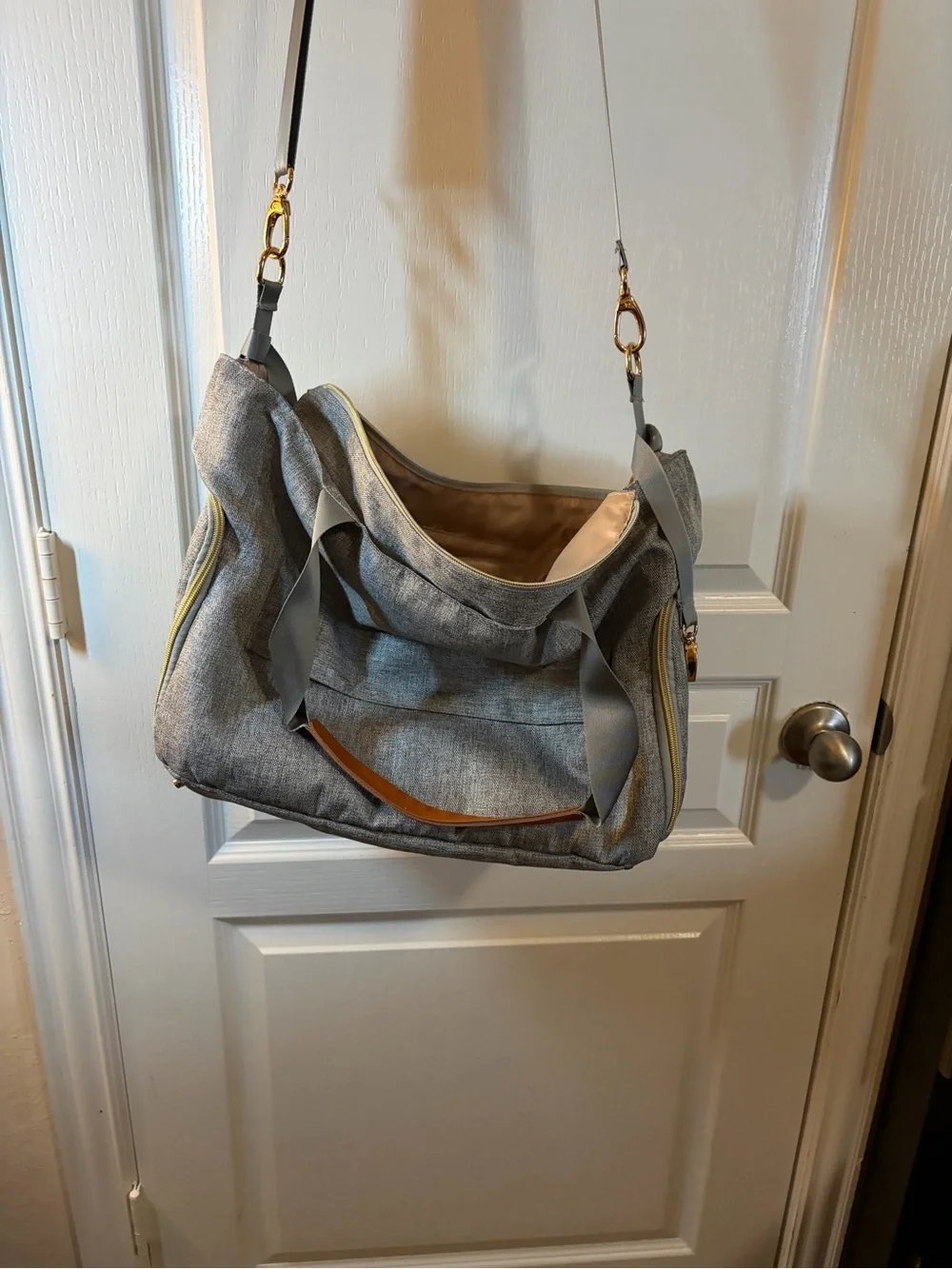 Gray Men's Crossbody Weekender Bag